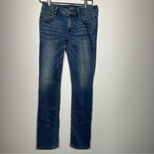 Jacob Davis Woman Stretchy Straight Leg Jeans Blue Medium Wash  Size 30x34